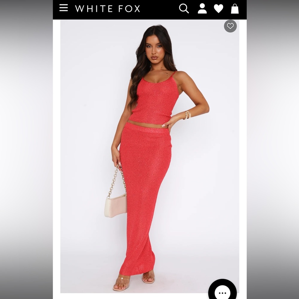White Fox Boutique glitter knit two piece set